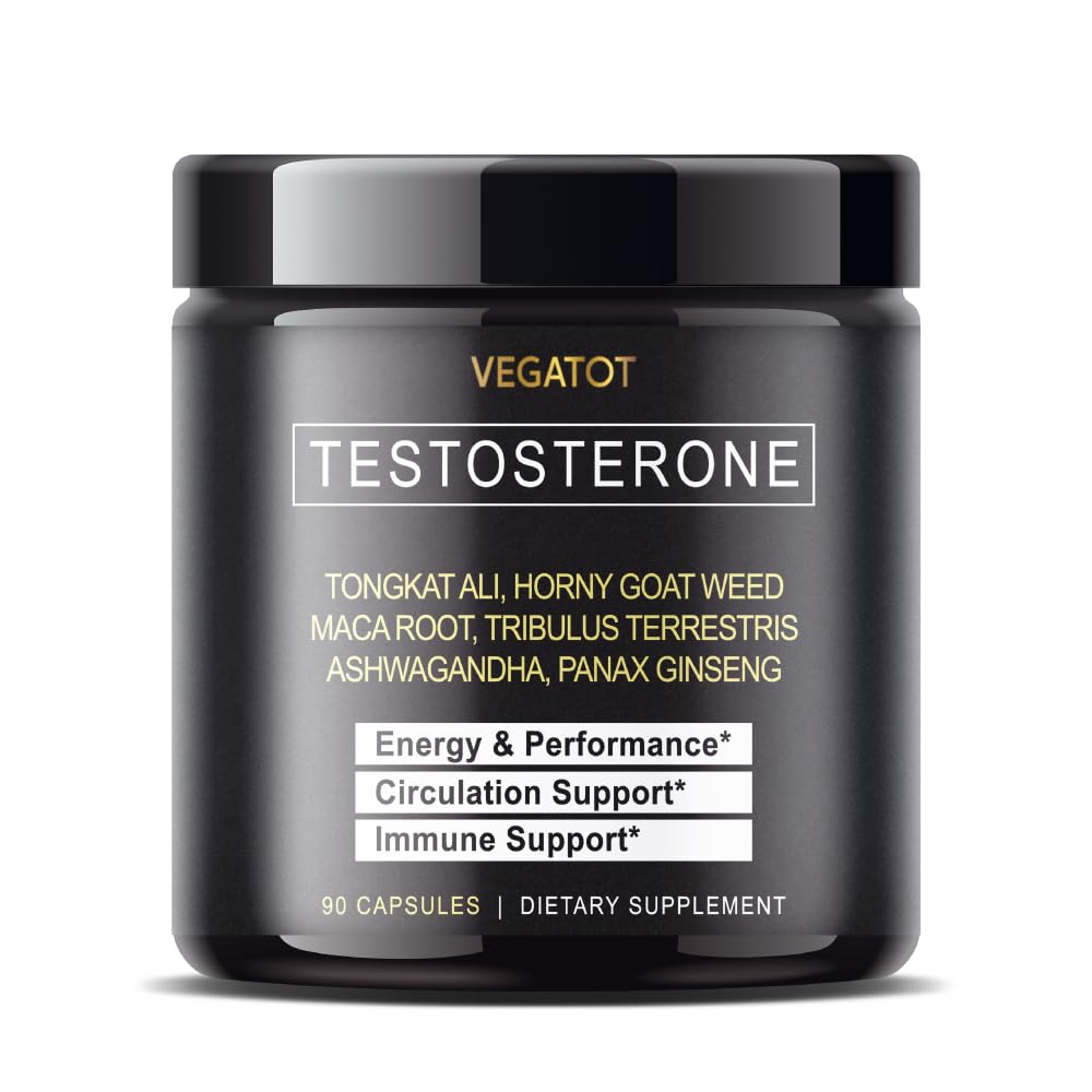 VEGATOT 𝟴 𝗜𝗡 𝟭 Testo Support - Boost Performance with Tongkat Ali, Panax Ginseng, Maca Root, Ashwagandha, Tribulus - Energy, Stamina, Circulation Support - Medaid International