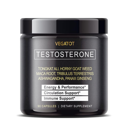 VEGATOT 𝟴 𝗜𝗡 𝟭 Testo Support - Boost Performance with Tongkat Ali, Panax Ginseng, Maca Root, Ashwagandha, Tribulus - Energy, Stamina, Circulation Support - Medaid International