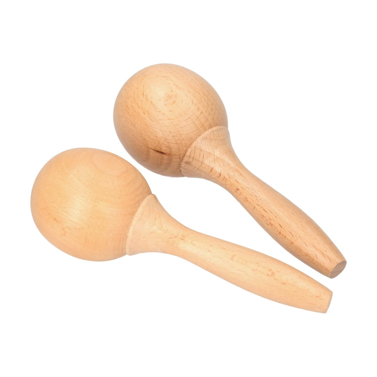 Beech Wood Maraca Pair Percussion Instrument Rumba Shaker Rattles for Kids Children Musical Compact Lightweight Durable Smooth Surface Easy to Hold Play Party Festival Classroom Event - Medaid International