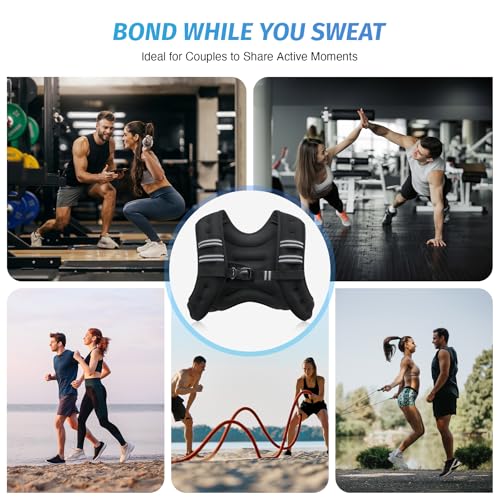 ZELUS Weighted Vest, 6lb/8lb/12lb/16lb/20lb/25lb/30lb Weight Vest with Reflective Stripe for Workout, Strength Training, Running, Fitness, Muscle Building, Weight Loss, Weightlifting|B07518RBH2
