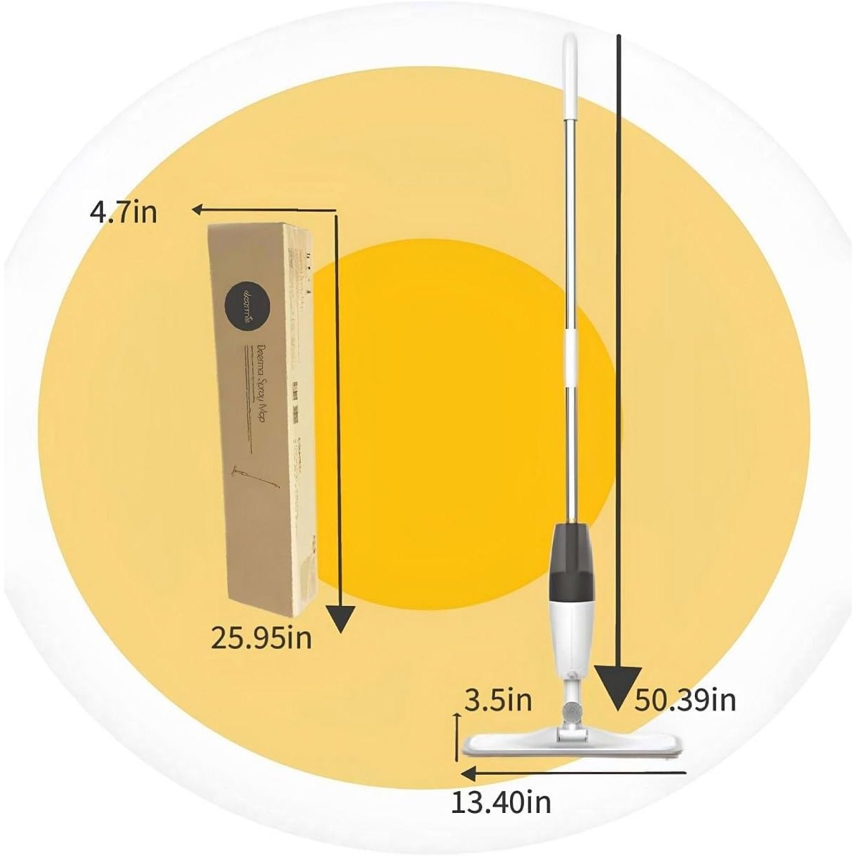 DEERMA Spray Mop for Floor Cleaning with Microfiber Reusable Washable Pad Refills, 360 Rotation Flat Mop for Hardwood Laminate Ceramic Tile Floor, 4 Mop Pads - Medaid International