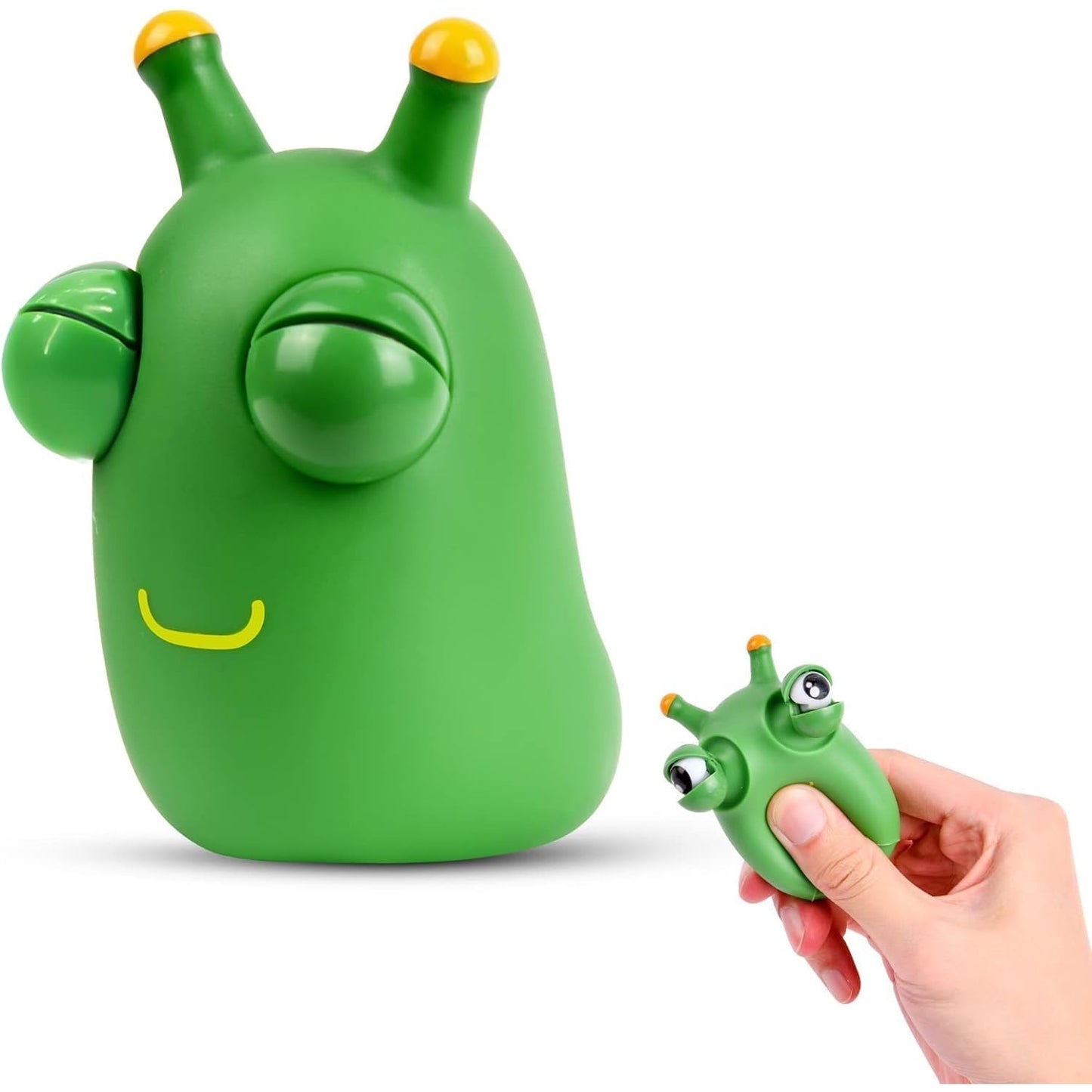 Montchi Green Bug Squeeze Toys, Funny Grass Eyes Popping Out Toys, Kids Sensory Fidget Toys, Eyeball Bouncing Toys, Fidget Slug Pop-it Toys for Toddlers Kids Adults Autism and ADHD - Medaid - Lebanon