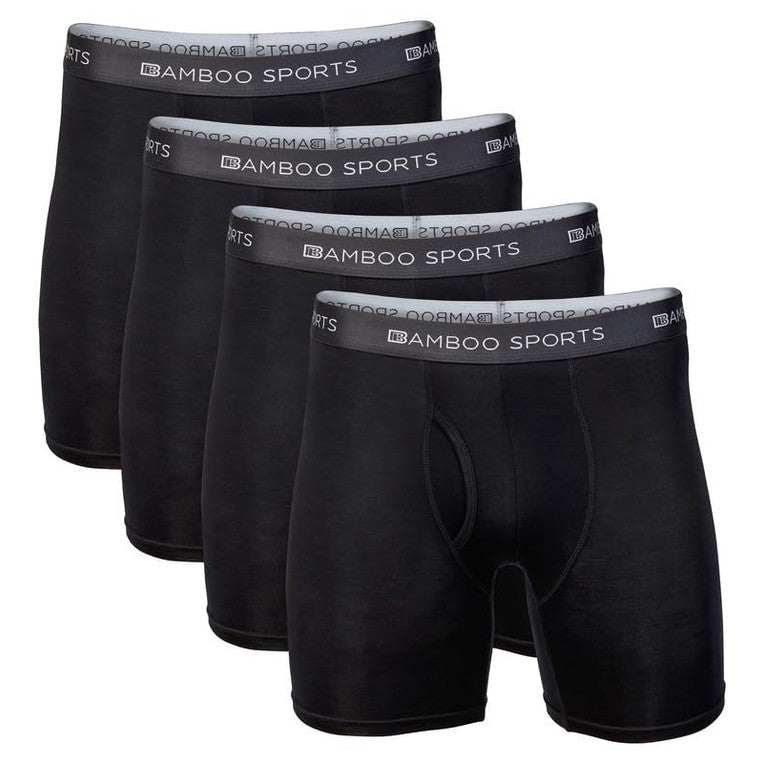Bamboo Sports Mens Bamboo Boxer Briefs Underwear - Soft & Comfortable Fit 4 inch inseam - Medaid International