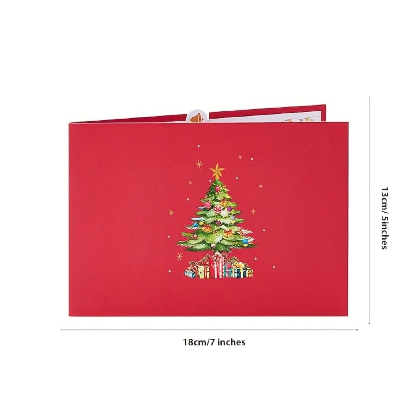 3D Christmas Tree Pop Up Card, with Detachable Keepsake Christmas Tree, Gift Includes Envelope and Removable Note Tag - Medaid International
