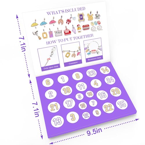 Advent Calendar 2025 - Christmas Countdown Calendar 24 Days of Surprises - Friends Theme Charm Bracelet Kit TV Show- Christmas Gift for Kids Teen Girls Boys Adults Men Women Couples - Medaid International