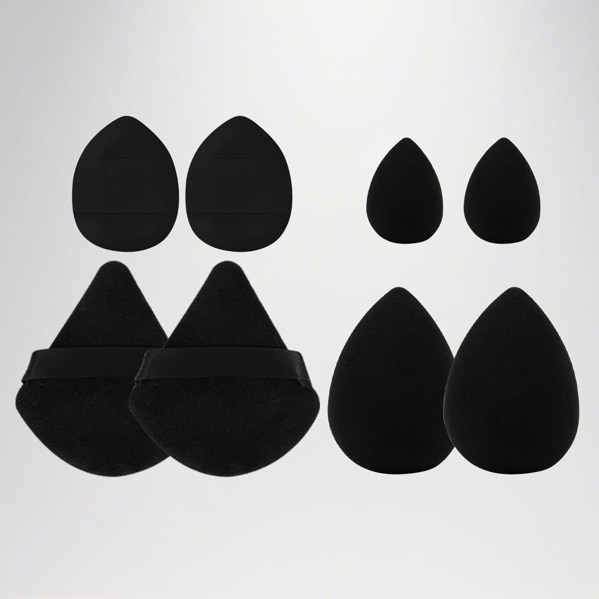 8 Pcs Makeup Sponge Set Perfect for Blending Liquid, Cream, and Powder – Beauty for Flawless Application, Black - Medaid International