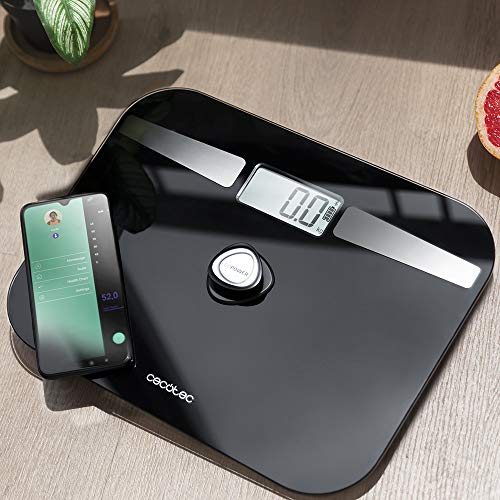 Cecotec - Smart Healthy Bathroom Scales with Touch Control, Precision Sensors, Tempered Glass