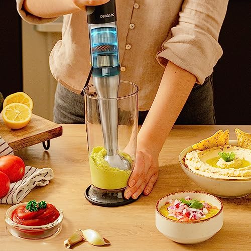 Cecotec - 1500W Hand Blender with 21 Speeds, Turbo, 4 Titanium Blades