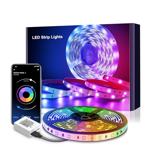 Mexllex - RGB LED Strip Lights 5m with Remote Control and Music Sync