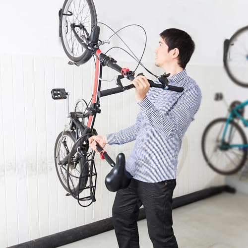 Relaxdays - Set of 2 Wall-Mount Bicycle Holders for Space-Saving Bike Storage