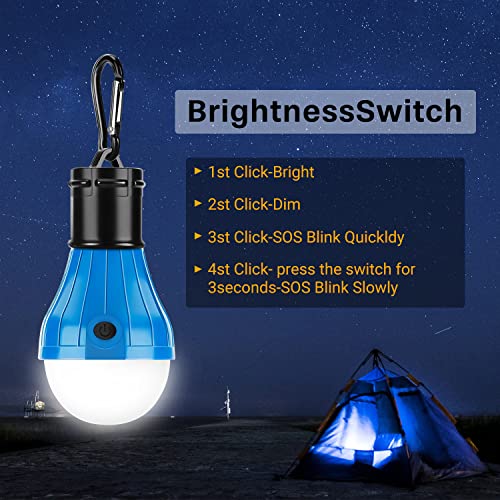 Ankier - LED Camping Lights with Carabiner Clips, 3 Lighting Modes, Portable Lantern