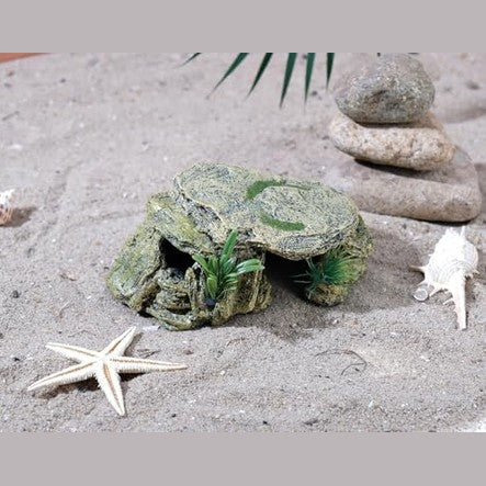 IBWell - Leopard Gecko Hide with Humid Basking Rock, Resin Turtle Cave