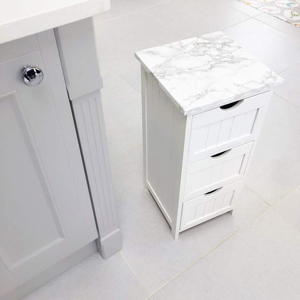 practicalWs Marble Paper Granite Gray/White Roll Kitchen Countertop Cabinet Furniture is Renovated Thick PVC Easy to Remove Without Leaving Glue Upgrade 17.71" x 196.8" - Medaid International