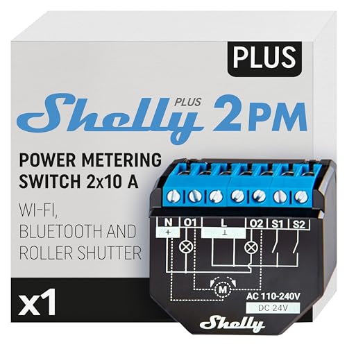Shelly - Plus 2PM WiFi & Bluetooth Smart Relay Switch with Power Metering
