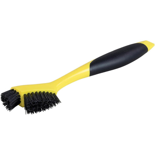 Corner Groove Cleaning Brush with Two Nylon Brush Heads, Fits Narrow Spaces, to Clean Cast Iron or Ridged Cookware - Medaid International
