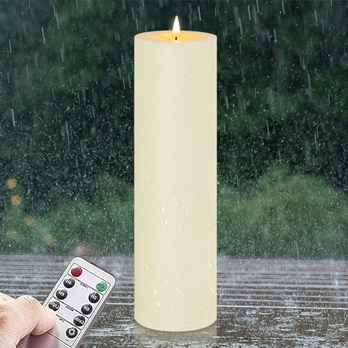 Zevanor - Waterproof Flameless LED Pillar Candle with Remote & Timer, 420 Hours