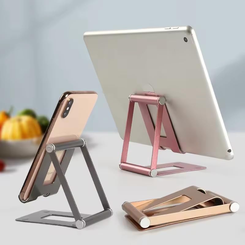 Universal Adjustable Phone Stand - 360° Tilt & Swivel Aluminum Holder for Desk, Bed, Travel Heavy-Duty Stable Base for Phones & Tablets - Medaid International