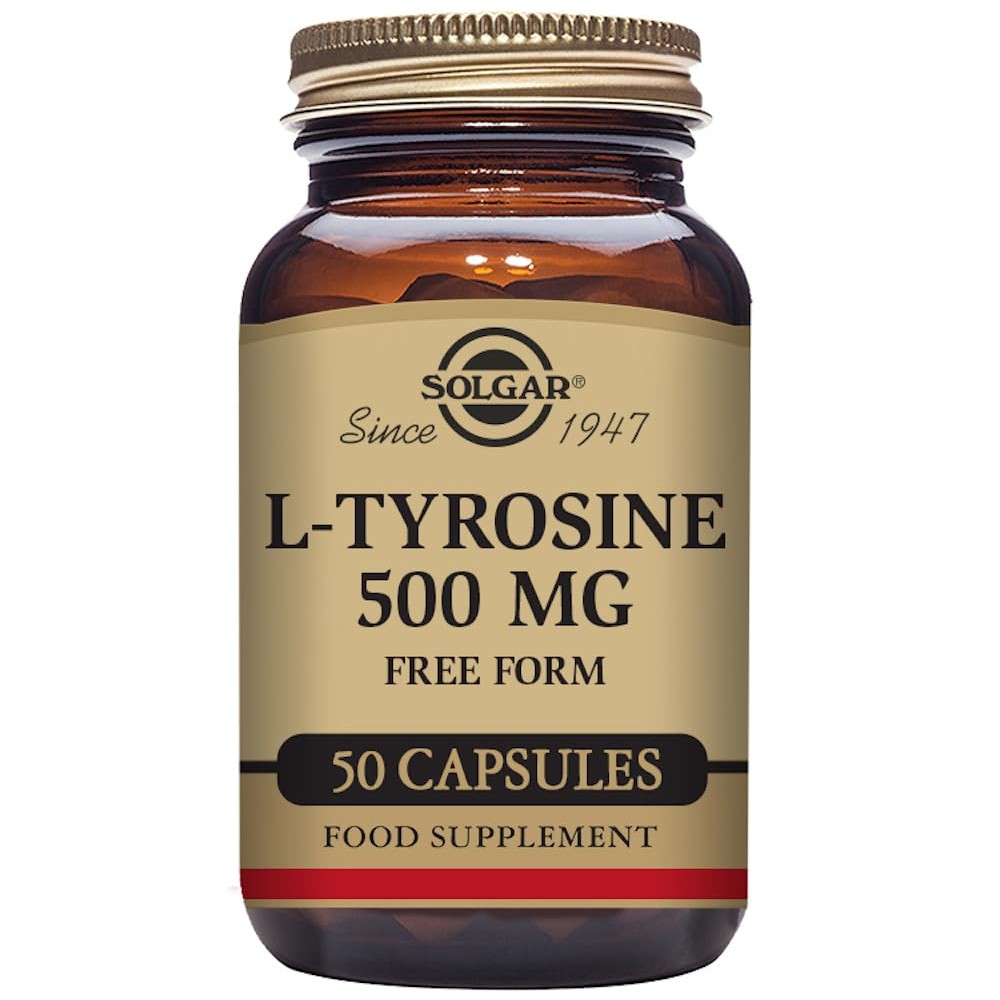 Solgar – L-Tyrosine 500 mg, 50 Vegetable Capsules - Medaid International