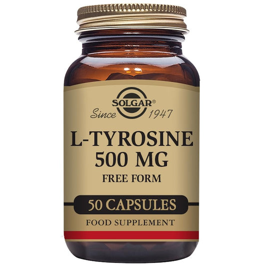 Solgar – L-Tyrosine 500 mg, 50 Vegetable Capsules - Medaid International