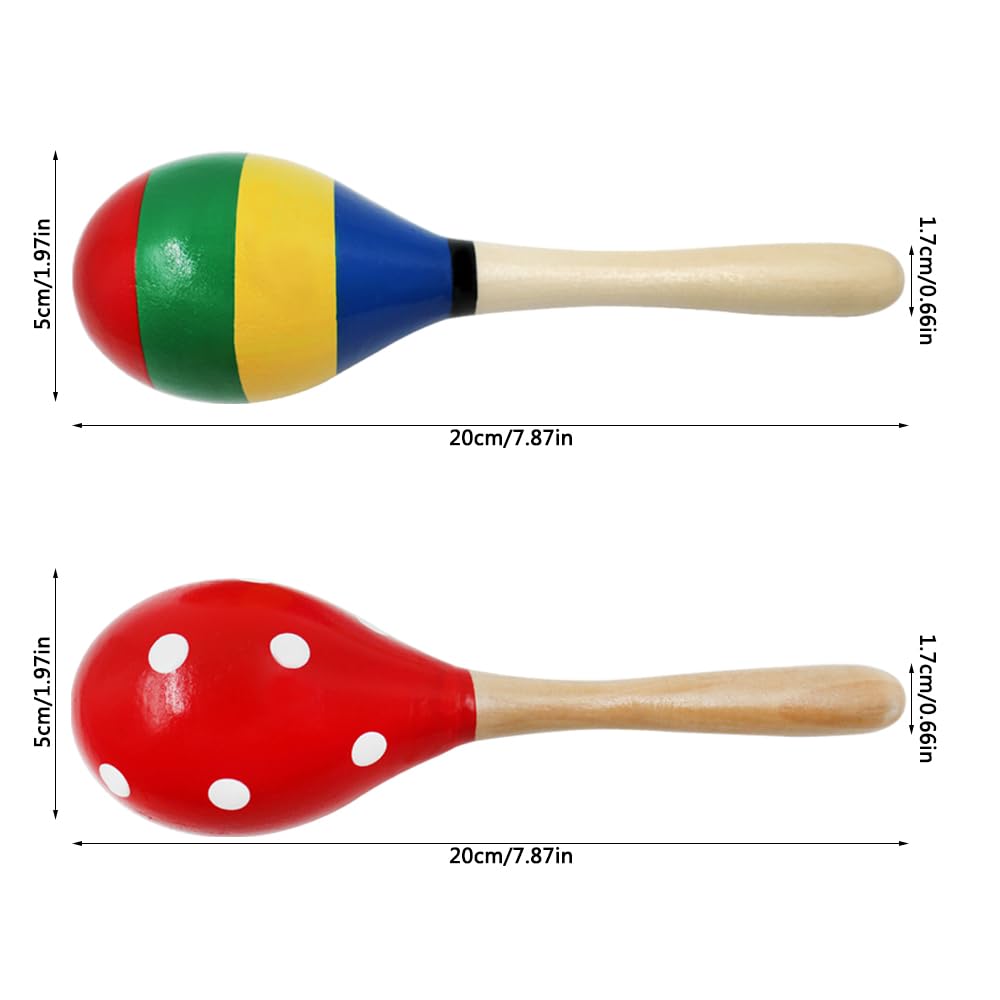 4 قطع ماراكاس ليفلوكس 2 نمط ماراكاس آلات الإيقاع اليدوية (الوان حمراء وفاخرة) - Medaid International