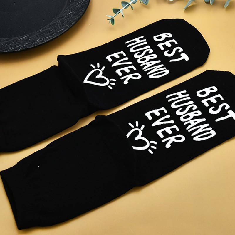 Sudaporn Husband Sock Gifts for Him Hubby Anniversary Birthday Christmas Gifts from Wife Wifey, Hubby Crew Socks for Father Day Gift Husband Soft Sock Christmas Xmas Stocking Stuffer - Medaid International