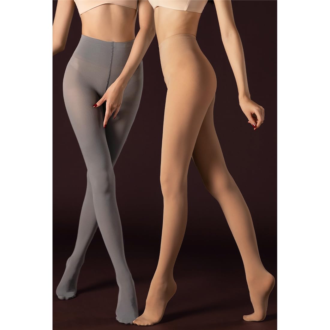 DTWAWA Womens 40 Den Opaque Control Top Tights, High Waist Pantyhose - Nude - Medaid International