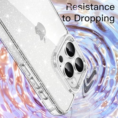 JETech - Glitter Case for iPhone 16 Pro Max, Shockproof, Bling Sparkle, Cute Design