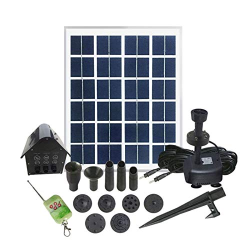 Gqqg - 12V Solar Powered Water Pump Kit with Battery Backup & LED Light