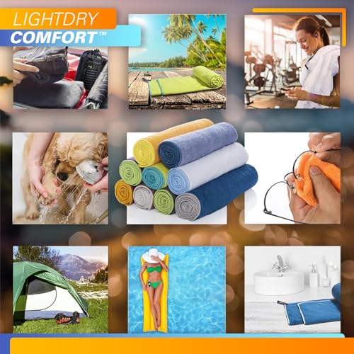 LightDry - Quick-Drying Microfiber Backpack Towel, Antibacterial, Lightweight, Absorbent