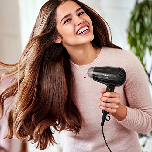 Philips - Essential Care Hair Dryer with ThermoProtect, 1200W Power, Black