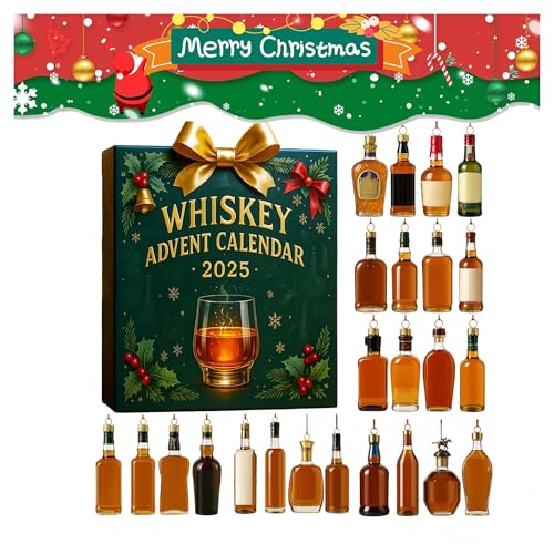 2025 Whiskey Advent Calendar, 16 Set A Daily Tasting Journey Through the World of Whiskey,Unique Christmas Advent Calenda for Men & Whiskey Lovers Room Decorations for Adults(A) - Medaid International