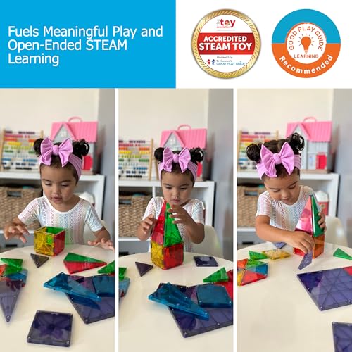 MAGNA-TILES Classic 32-Piece Magnetic Construction Set, The ORIGINAL Magnetic Building Brand - Medaid International