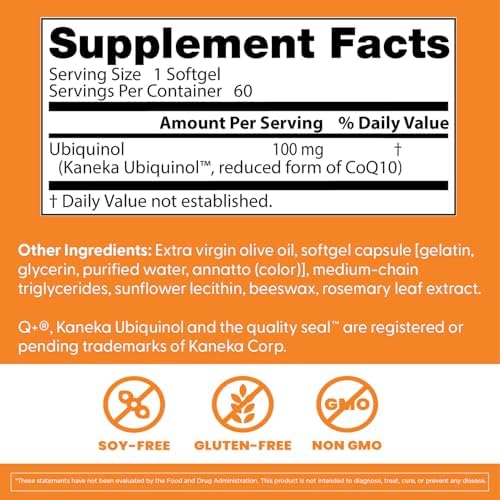 Doctors Best Ubiquinol, Reduced-Form Coenzyme Q10, Non-GMO, Gluten Free, Soy Free 60 Softgels|B002CBXR46
