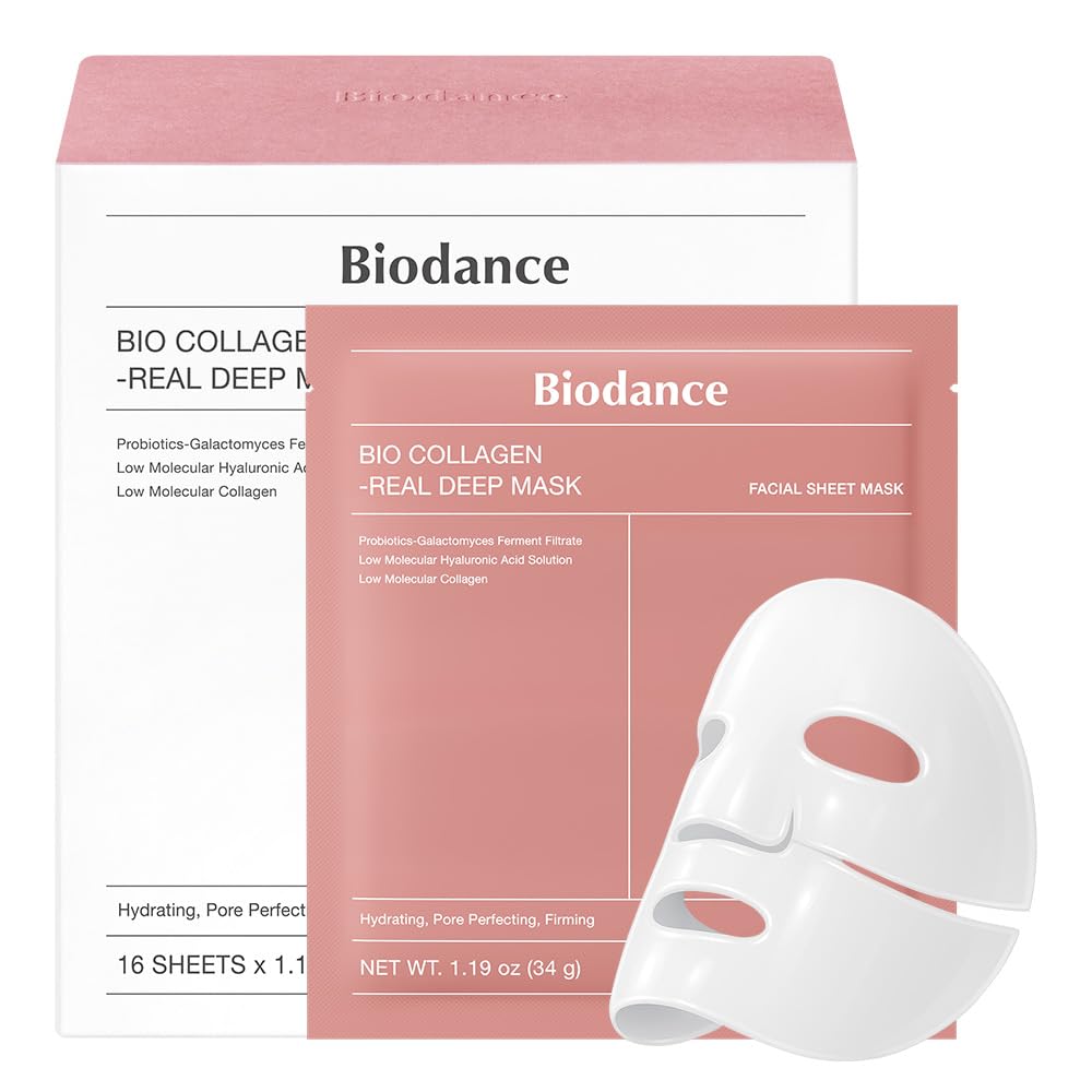 BIODANCE Bio-Collagen Real Deep Mask, Hydrating Overnight Hydrogel Mask, Pore Minimizing, Plumping, Elasticity Improvement, Korean Skincare, Stocking Stuffers for Teen Girls | 1.19oz(34g) x 16ea - Medaid International