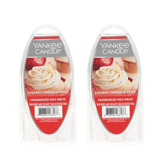 Yankee Candle Set of 2 Sugared Cinnamon Apple Fragranced Wax Melts - Medaid International