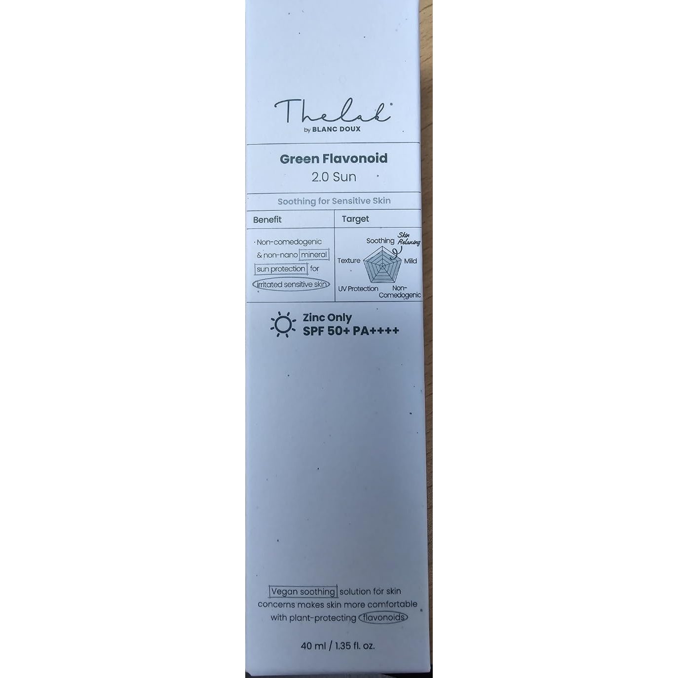 The Lab Mineral 100% Zinc SPF 50 Sunscreen Face & Body Hydrating Moisturizing Reef Friendly Korean Beauty - Green Flavonoid 2.0 Sun By Blanc Doux - Medaid International