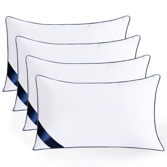 Pillows Standard Size Set of 4,Soft Microfiber Standard Pillows with Hollow Fiber,Hotel Quailty Bed Pillows for Sleeping 4 Pack for Back,Stoamch Sleeper - Medaid International