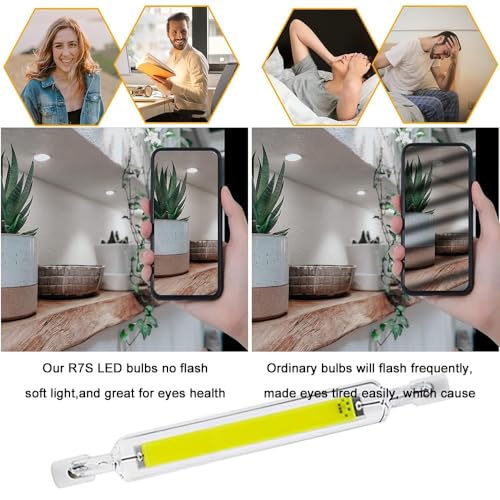 AgaShi - Dimmable R7S LED Bulbs, 20W Equivalent, Cool White 6000K, No-Flicker, Pack of 4