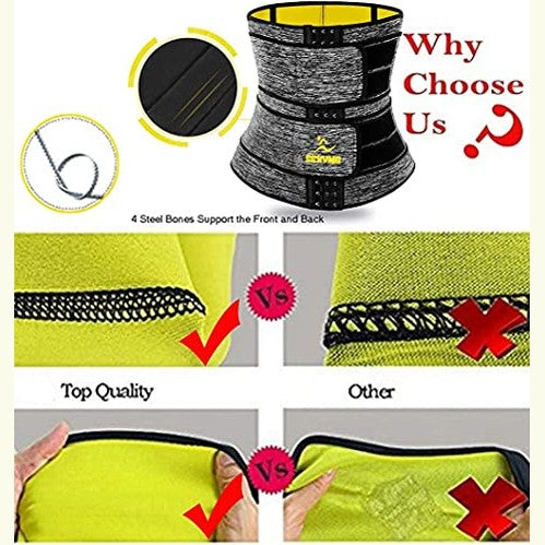 Sexywg - Sweat Waist Trainer Belt for Women, Neoprene Sauna Trimmer, Double Straps Black, XL