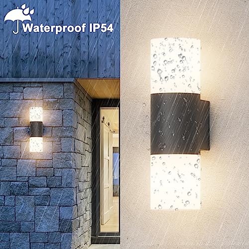 Klighten - IP54 Outdoor Wall Light, Up/Down Black Lantern for Garden & Patio