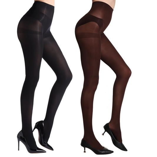 ZIHUA 2 Pairs Semi Opaque 40 Denier Black Tights for Women, Ladder Resistant Tights for Women Black Brown M - Medaid International