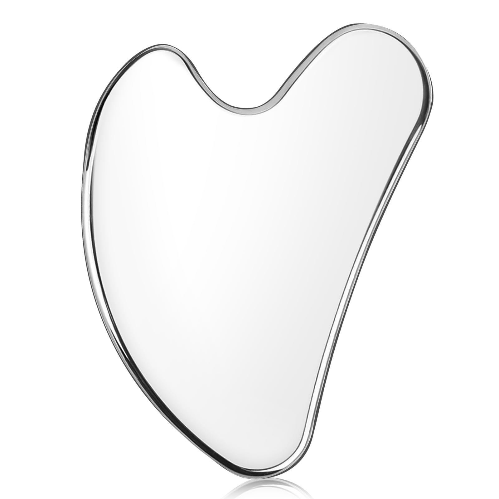 URAQT Stainless Steel Gua Sha Facial Tools Guasha Tools for Face Skin Care Body Gua Sha Tools Tighten Skin Massage Tools for Puffiness Reducing & Jawline Sculpting Face Stone Gua Sha Tools (Silver) - Medaid International