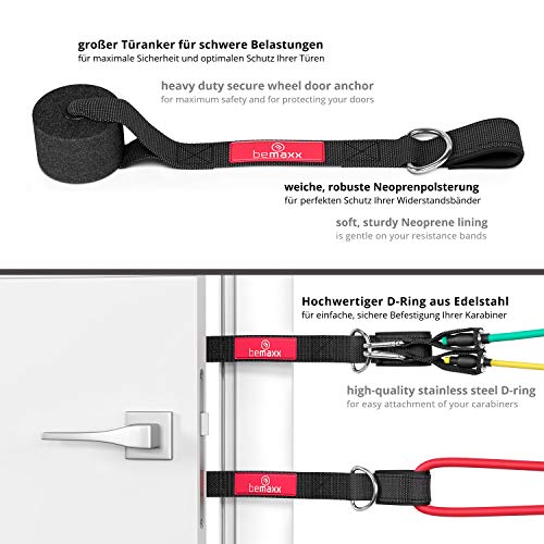 BeMaxx - Resistance Band Set with Handles, Door Anchors & Foot Straps