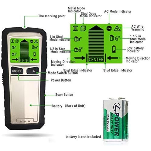 Stud Finder - 5 in 1 Wall Scanner with LCD Display, Intelligent CPU, Metal Detection