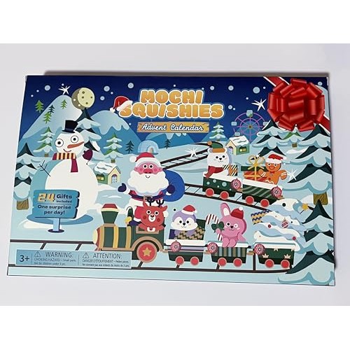 PANSHAN Mochi Squishies Advent Calendars 2025 Kawaii Christmas Countdown Toys Party Favors for Kids Gift for Christmas with 24pcs Different Cute Animal Toys for Girls Boys Xmas Countdown Calendar - Medaid International