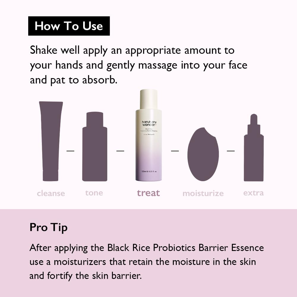 haruharu Wonder Black Rice Probiotics Barrier Essence, Travel Size, Skin Flooding & Layering, Strengthen Skin Barrier, Soothing, Plumping, Holiday Stocking Stuffer, Korean Skincare, 1.01 fl. oz - Medaid International