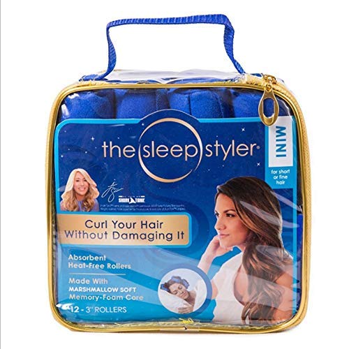 The Sleep Styler - As Seen on Shark Tank - Heat Free Curlers,. Includes 8 Mini (3 Inch) Rollers - Medaid International