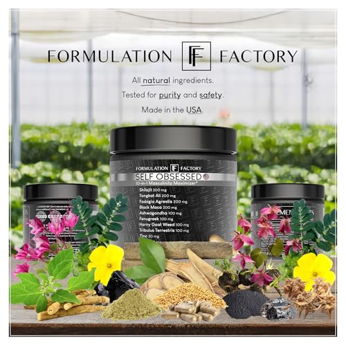 Formulation Factory Self Obsessed 10 in 1 Masculinity Maximizer Supplement, Shilajit for Men, Tongkat Ali, Ashwaganda, Fenugreek Muscle Growth, Energy, Drive, Strength, Recovery 2 Month (Pack of 1) - Medaid International