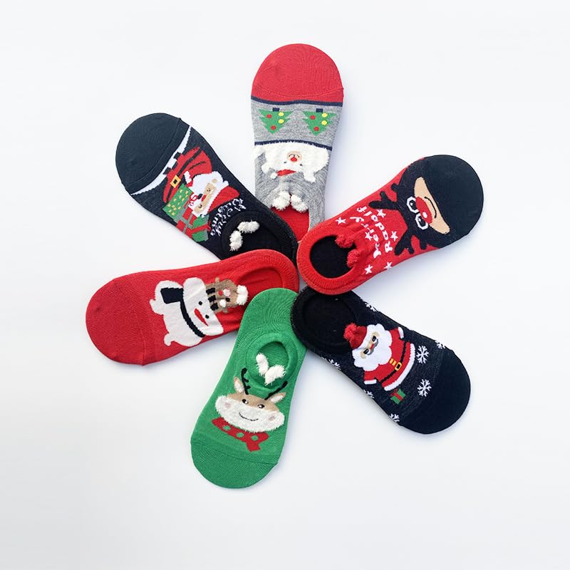 6 Pairs Cute Cartoon Christmas Socks for All Season Good Choice for Christmas Gifts and Decorations - Medaid International
