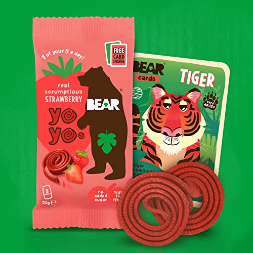 Bear Yoyo 100 Percent Fruit Rolls Strawberry 20 g (Pack of 18) - Medaid International